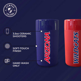 Arizona Wildcats College and University 2-Pack Shot Glasses - Team Color