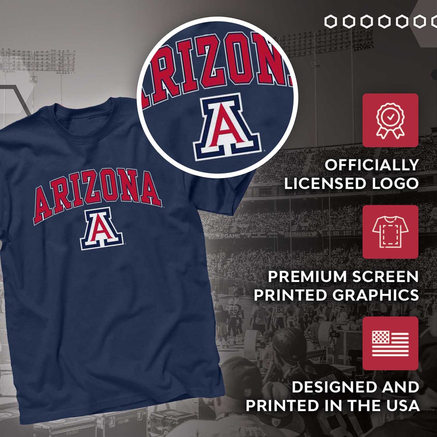 Arizona Wildcats NCAA Adult Gameday Cotton T-Shirt - Navy