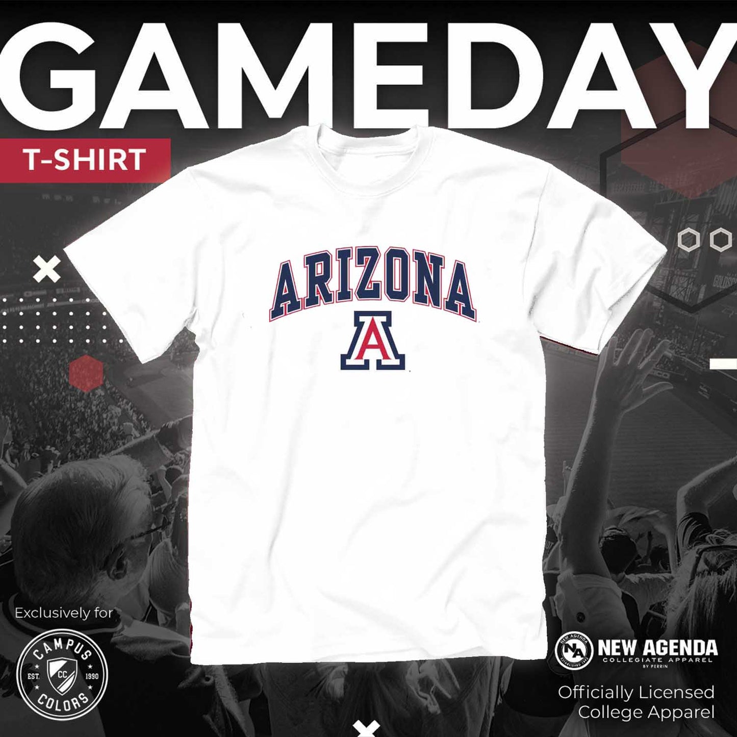 Arizona Wildcats NCAA Adult Gameday Cotton T-Shirt - White