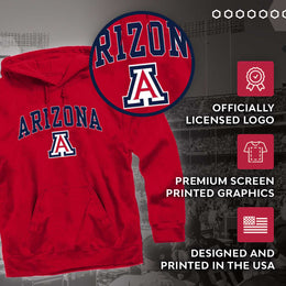 Arizona Wildcats Adult Arch & Logo Soft Style Gameday Hooded Sweatshirt - Red