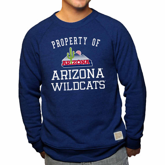 Arizona Wildcats  Property Of Tri-blend Crewneck Sweatshirt - Navy