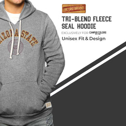 Arizona Wildcats College Gray University Seal Hooded Sweatshirt - Gray