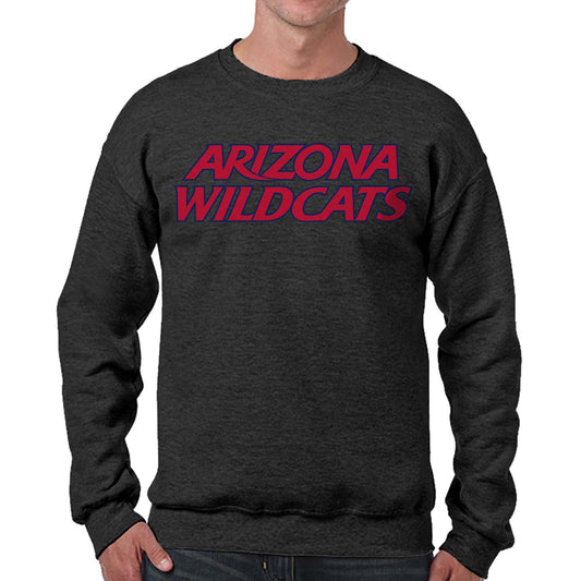 Arizona Wildcats NCAA Adult Charcoal Crewneck Fleece Sweatshirt - Charcoal