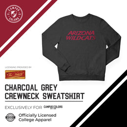 Arizona Wildcats NCAA Adult Charcoal Crewneck Fleece Sweatshirt - Charcoal