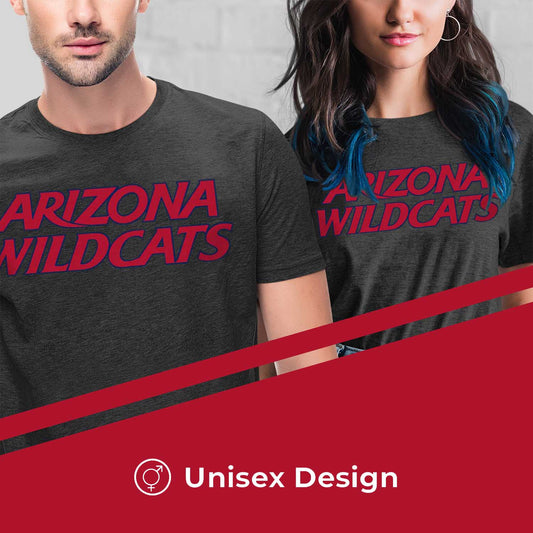 Arizona Wildcats Campus Colors NCAA Adult Cotton Blend Charcoal Tagless T-Shirt - Charcoal