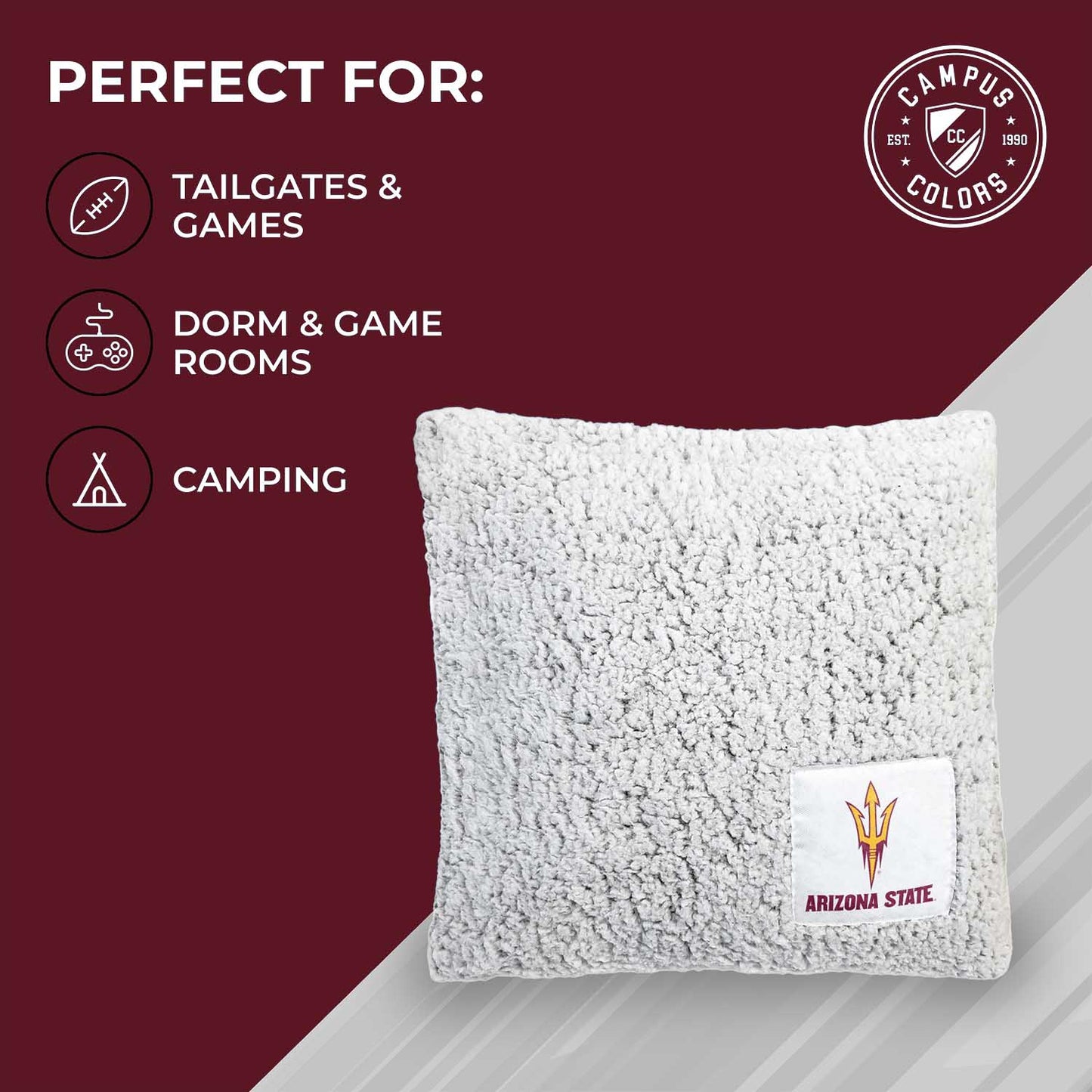 Arizona State Sun Devils Two Tone Sherpa Throw Pillow - Team Color