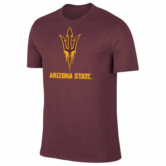 Arizona State Sun Devils Adult MVP Heathered Cotton Blend T-Shirt - Maroon