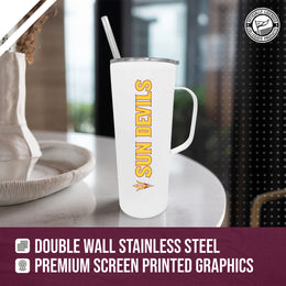 Arizona State Sun Devils NCAA Stainless Steal 20oz Roadie With Handle & Dual Option Lid With Straw - White