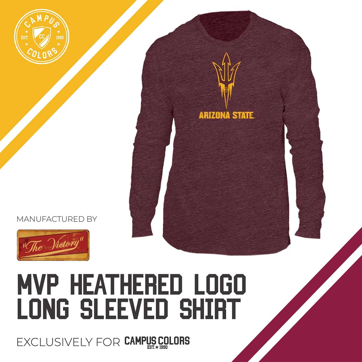 Arizona State Sun Devils NCAA MVP Adult Long-Sleeve Shirt - Maroon