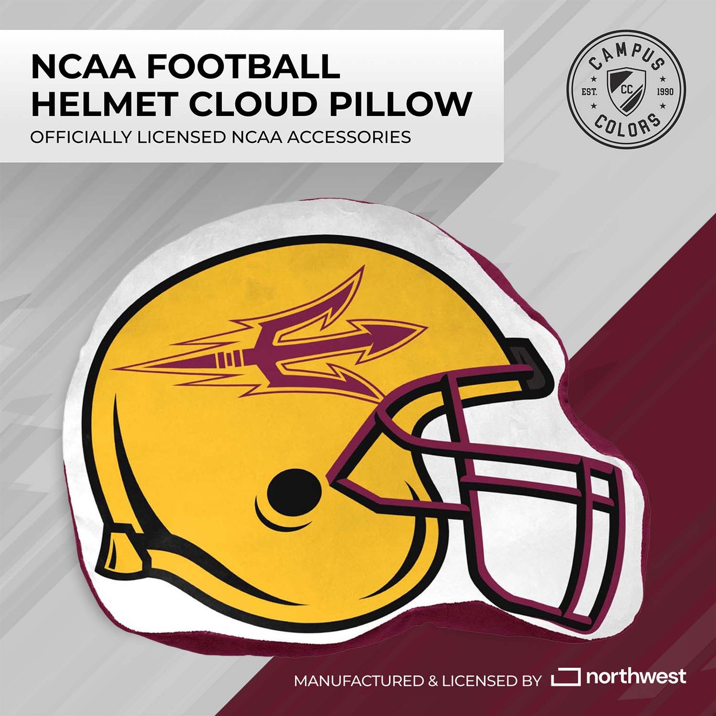 Arizona State Sun Devils NCAA Helmet Super Soft Football Pillow - Gold