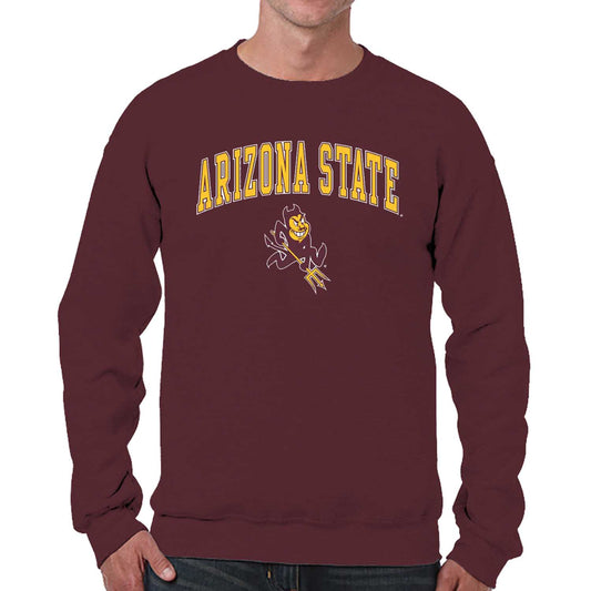 Arizona State Sun Devils Adult Arch & Logo Soft Style Gameday Crewneck Sweatshirt - Maroon