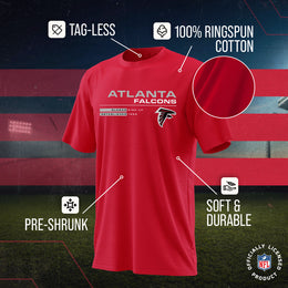 Atlanta Falcons Adult NFL Speed Stat Sheet T-Shirt - Red