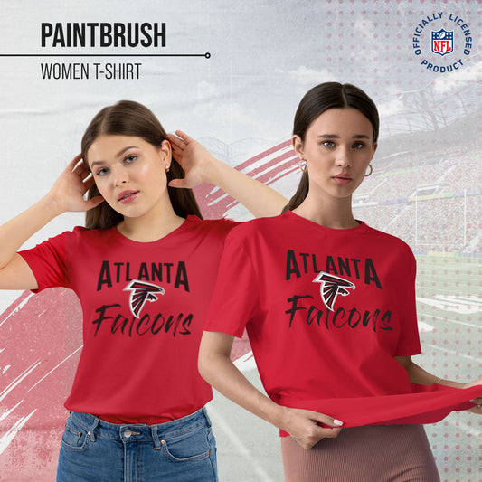 Atlanta Falcons NFL Women's Paintbrush Relaxed Fit Unisex T-Shirt - Red