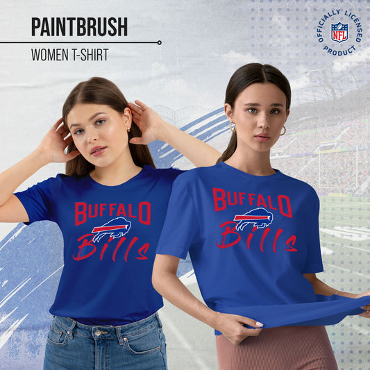 Buffalo Bills NFL Women's Paintbrush Relaxed Fit Unisex T-Shirt - Royal