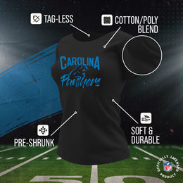 Carolina Panthers NFL Women's Paintbrush Relaxed Fit Unisex T-Shirt - Black