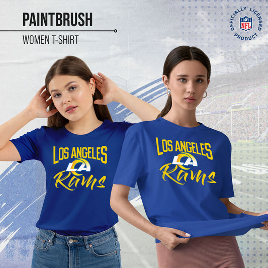 Los Angeles Rams NFL Women's Paintbrush Relaxed Fit Unisex T-Shirt - Royal