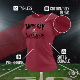 Tampa Bay Buccaneers NFL Women's Paintbrush Fitted T-Shirt - Red