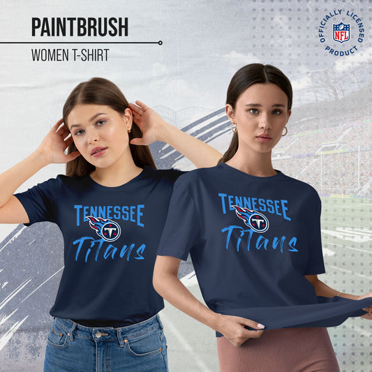Tennessee Titans NFL Women's Paintbrush Relaxed Fit Unisex T-Shirt - Navy