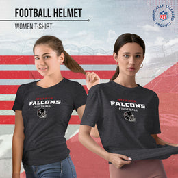Atlanta Falcons Women's NFL Football Helmet Short Sleeve Tagless T-Shirt - Charcoal