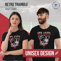 Atlanta Falcons NFL Adult Retro Triangle Unisex T-Shirt - Black