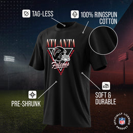 Atlanta Falcons NFL Adult Retro Triangle Unisex T-Shirt - Black