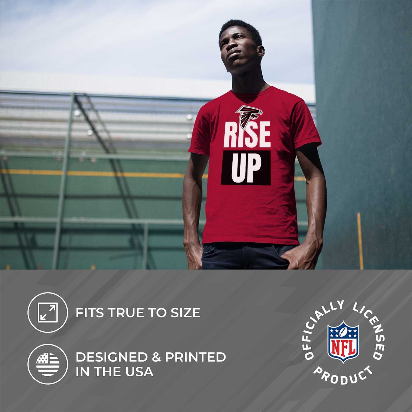 Atlanta Falcons NFL Adult Team Slogan Unisex T-Shirt - Red