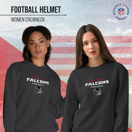 Atlanta Falcons Women's NFL Football Helmet Charcoal Slouchy Crewneck -Tagless Lightweight Pullover - Charcoal