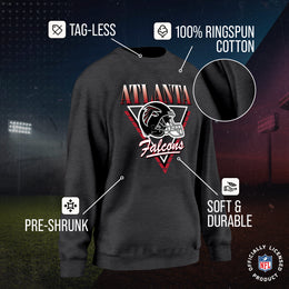 Atlanta Falcons NFL Womens Retro Triangle Slouchy Crewneck - Heather Charcoal