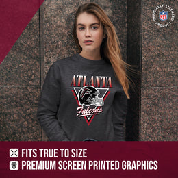 Atlanta Falcons NFL Womens Retro Triangle Slouchy Crewneck - Heather Charcoal