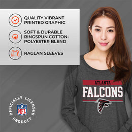 Atlanta Falcons NFL Womens Charcoal Crew Neck Football Apparel - Charcoal