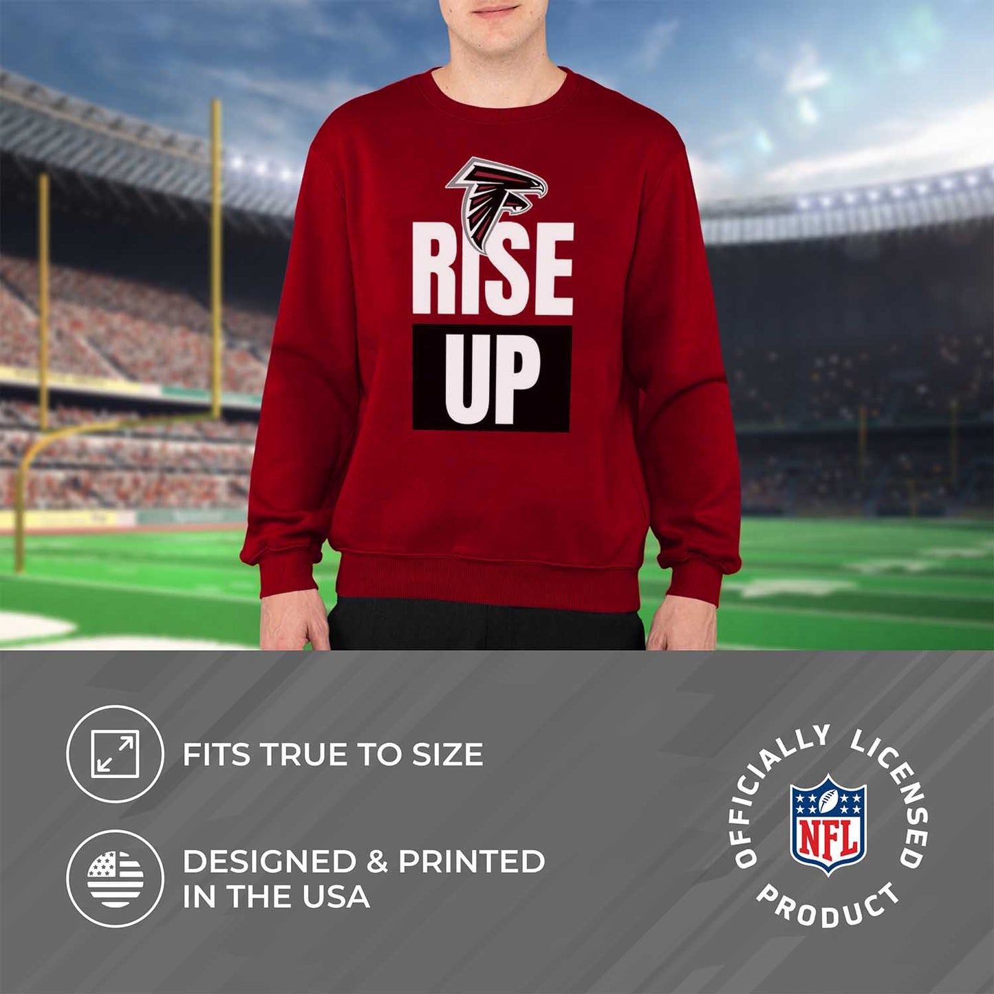 Atlanta Falcons NFL Adult Slogan Crewneck Sweatshirt - Red