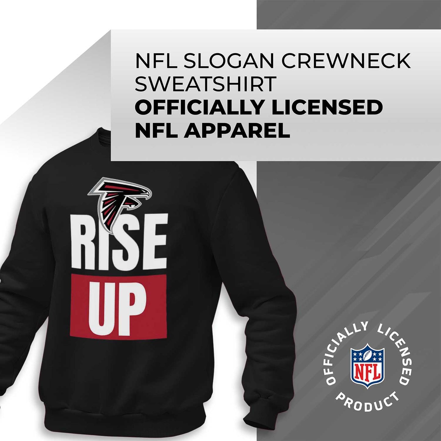 Atlanta Falcons NFL Adult Slogan Crewneck Sweatshirt - Black