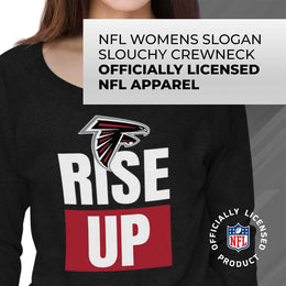 Atlanta Falcons NFL Womens Team Slogan Crew Neck - Black