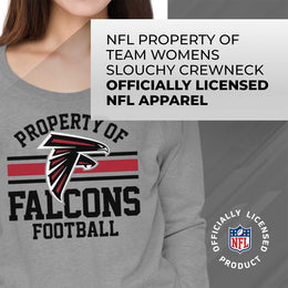 Atlanta Falcons NFL Womens Property of Lighweight Crew Neck - Sport Gray