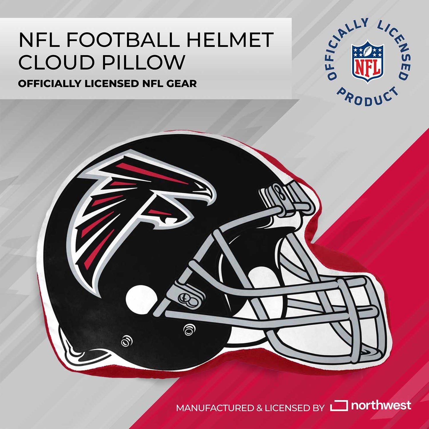 Atlanta Falcons NFL Helmet Football Super Soft Plush Pillow - Red