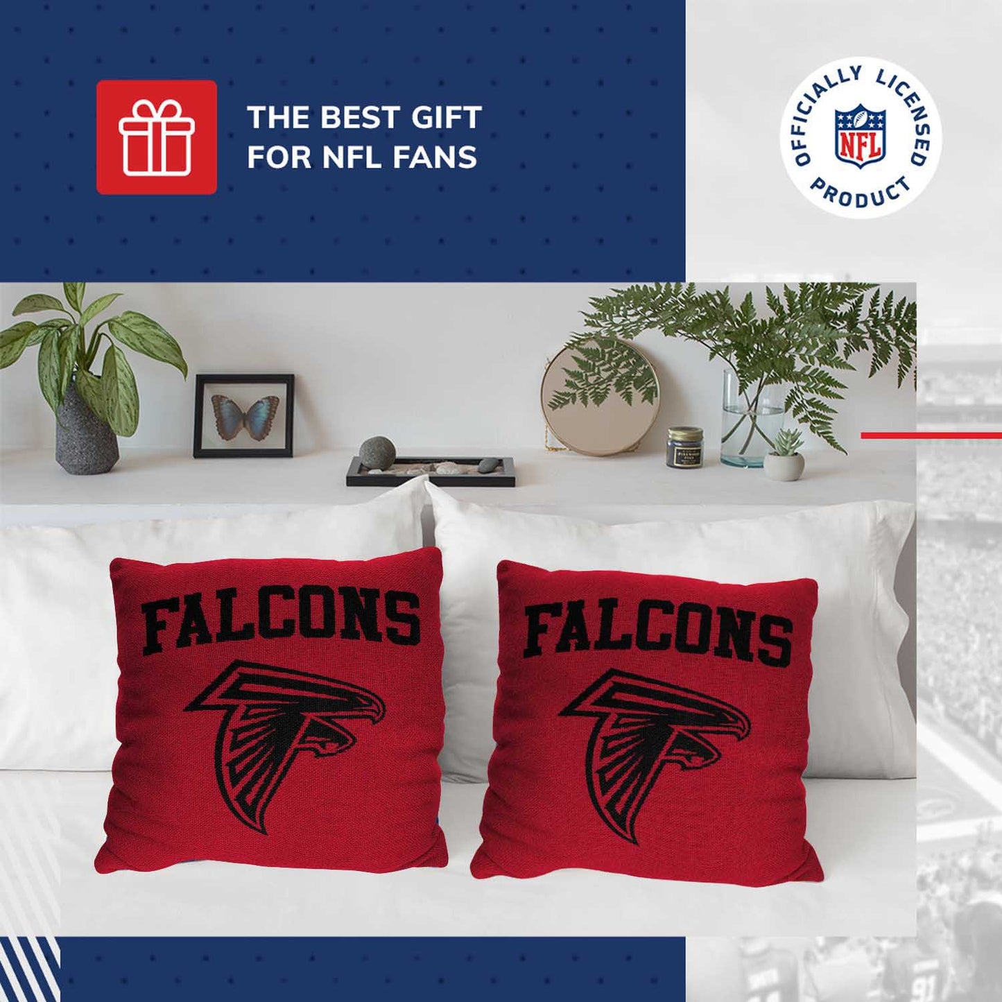 Atlanta Falcons NFL Decorative Football Throw Pillow - Red