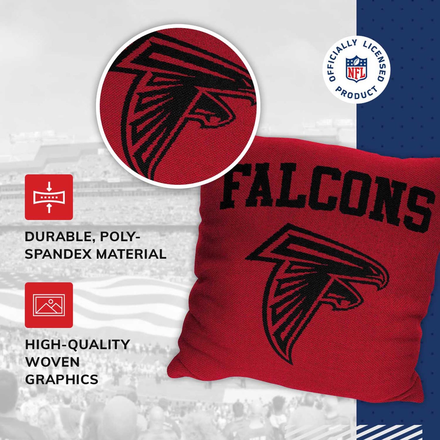 Atlanta Falcons NFL Decorative Football Throw Pillow - Red