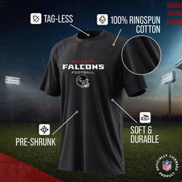Atlanta Falcons NFL Adult Football Helmet Tagless T-Shirt - Charcoal