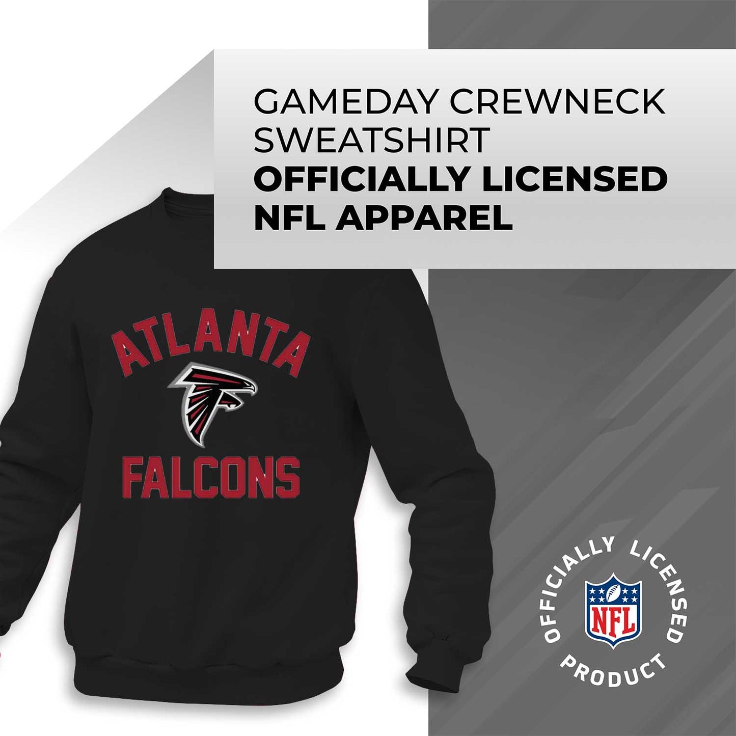 Atlanta Falcons NFL Adult Gameday Football Crewneck Sweatshirt - Black