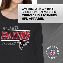 Atlanta Falcons NFL Womens Crew Neck Light Weight - Charcoal