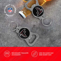 Atlanta Falcons NFL Bottle Opener Keychain Bundle - Black