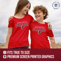 Atlanta Falcons NFL Youth Starting Fresh Tee- Pro Football Tag-Less T-Shirt For Boys & Girls - Red