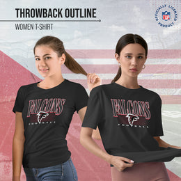 Atlanta Falcons NFL Womens Overtime Blueprint Tag-Less T-Shirt - Black