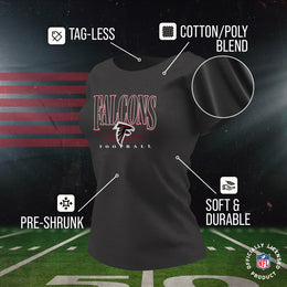Atlanta Falcons NFL Womens Overtime Blueprint Tag-Less T-Shirt - Black