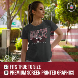 Atlanta Falcons NFL Womens Overtime Blueprint Tag-Less T-Shirt - Black