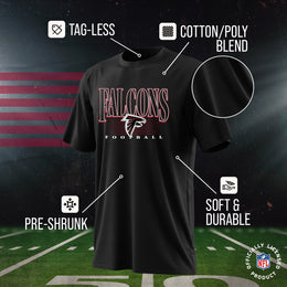 Atlanta Falcons NFL Youth Overtime Blueprint Football T-Shirt Unisex Tag Free Comfortable - Black