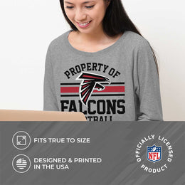 Atlanta Falcons NFL Womens Property of Lighweight Crew Neck - Sport Gray