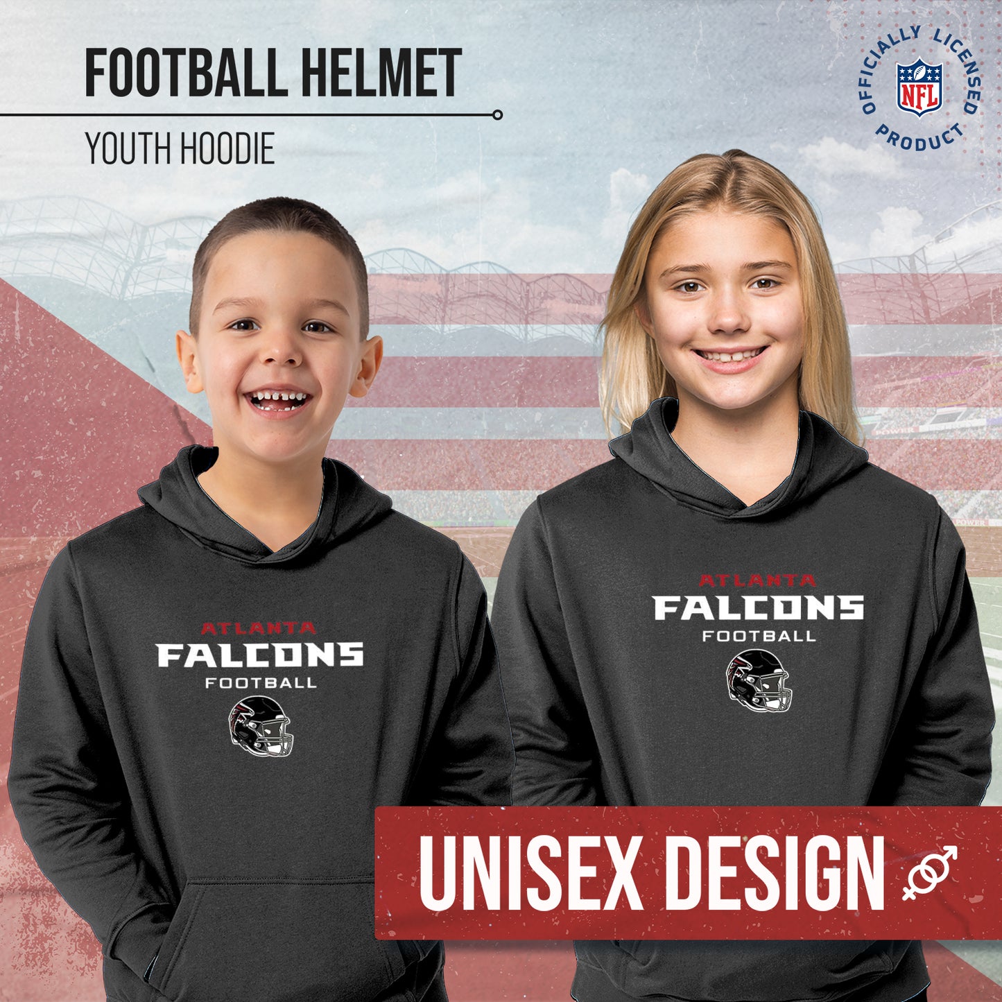 Atlanta Falcons NFL Youth Football Helmet Hood - Charcoal