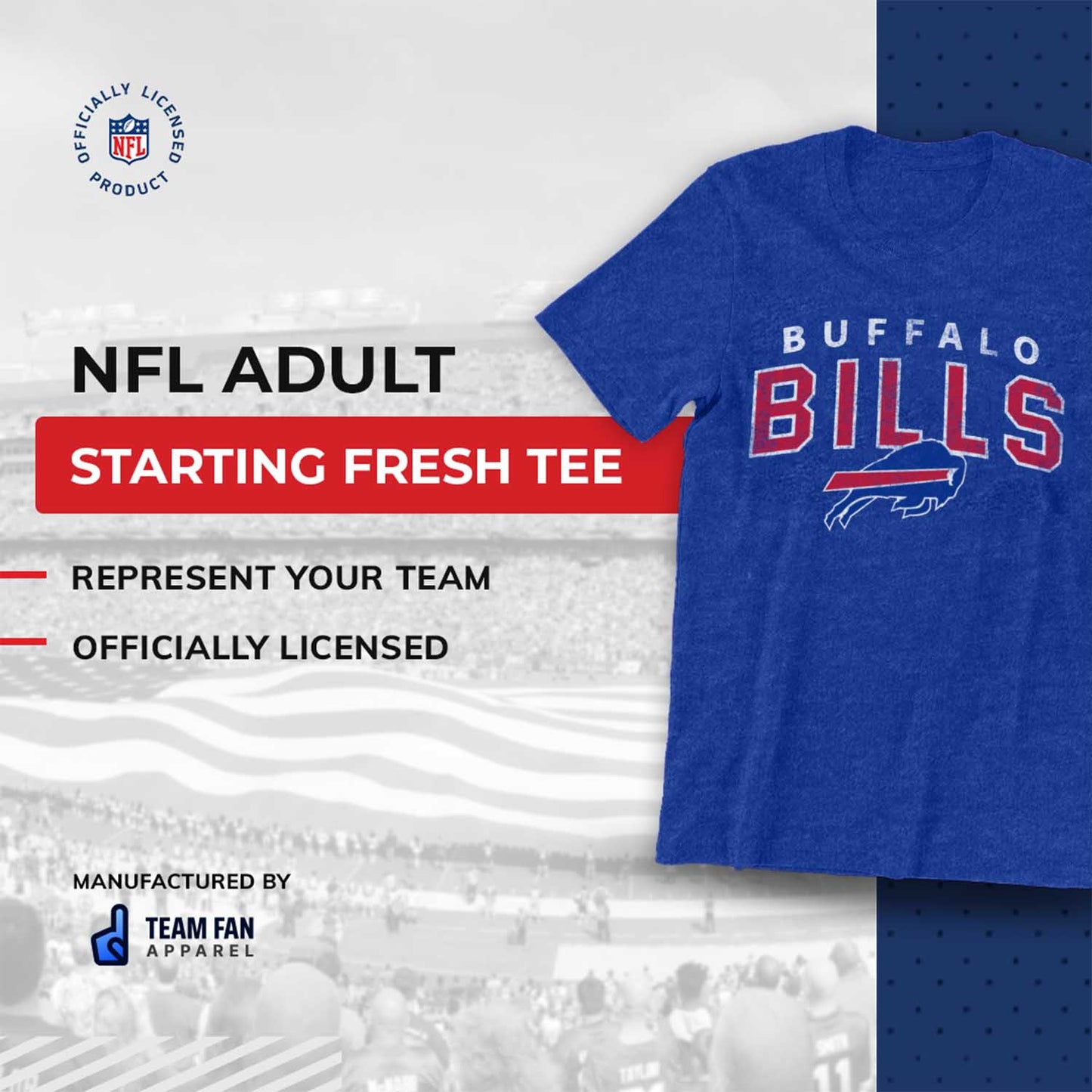 Buffalo Bills NFL Starting Fresh Short Sleeve Heather T-Shirt - Royal