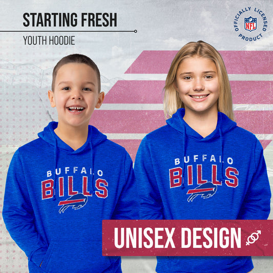 Buffalo Bills NFL Youth Starting Fresh Hoodie- Pro Football Sweatshirt for Boys and Girls - Royal